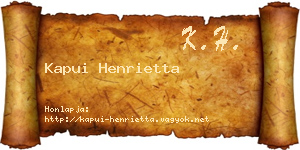 Kapui Henrietta névjegykártya